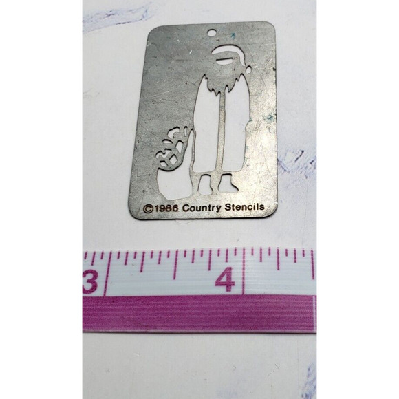 Country Stencils Tin Stencil Santa Mini Plate for Painting 1986 Christmas - Picture 2 of 3